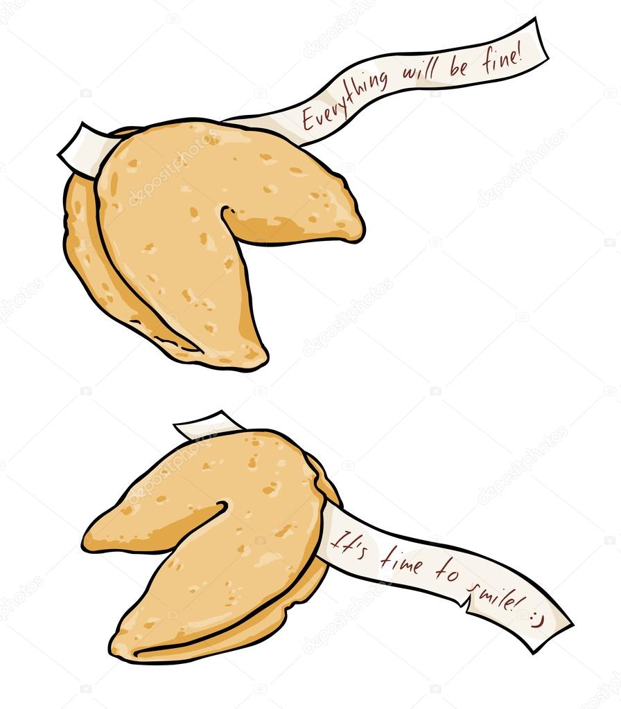 Cartoon Two Fortune Cookies