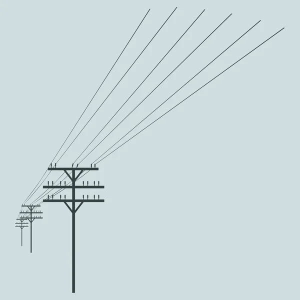 Silhouette vettoriale della linea elettrica — Vettoriale Stock
