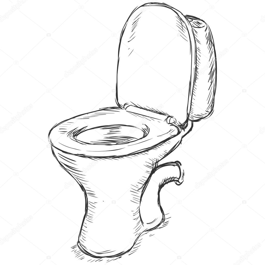Vector Sketch Toilet Pan