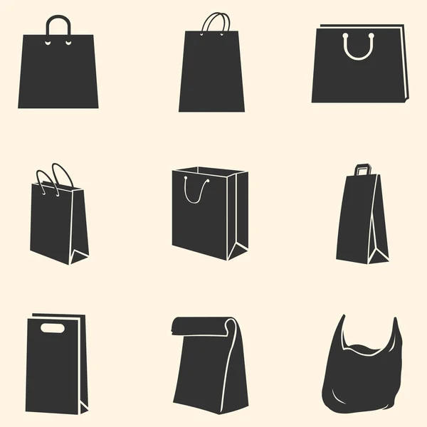 Ensemble vectoriel d'icônes de sacs à provisions Vecteurs De Stock Libres De Droits