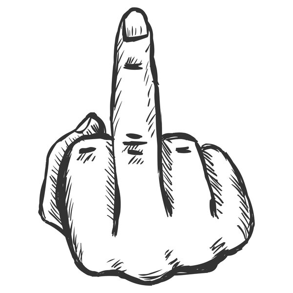 Vector Sketch Fuck Gesture