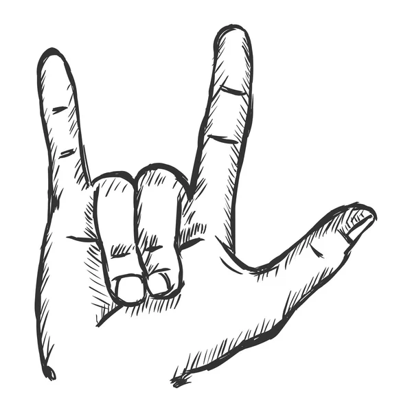 Vector Sketch Rock Gesture — Stock Vector