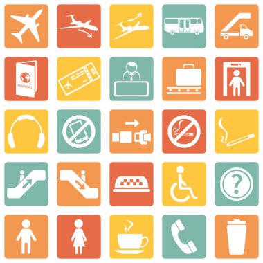 Havaalanı simgeler vektör kümesi