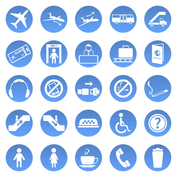 Vector set van luchthaven pictogrammen — Stockvector