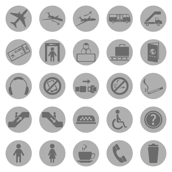 Vector Conjunto de iconos del aeropuerto — Vector de stock