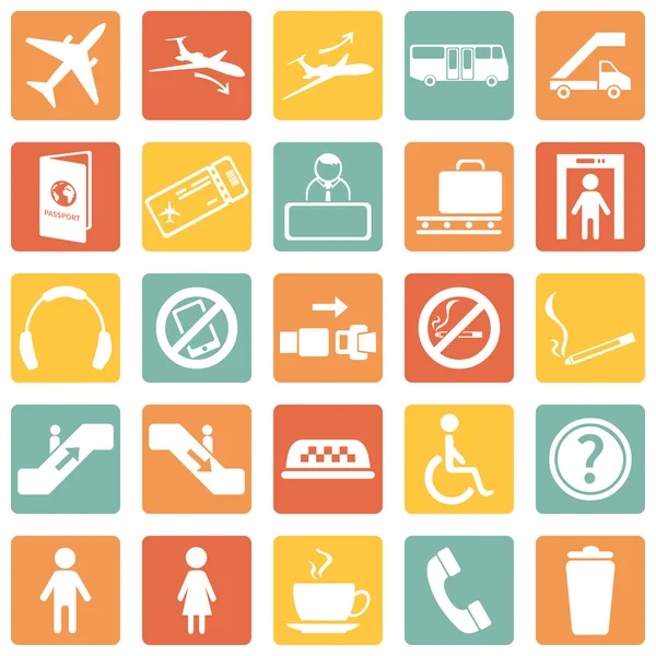 Vector Set of Airport Icons — Stock Vector