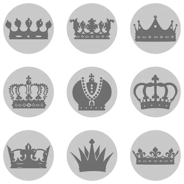 Conjunto de iconos de la corona real — Archivo Imágenes Vectoriales