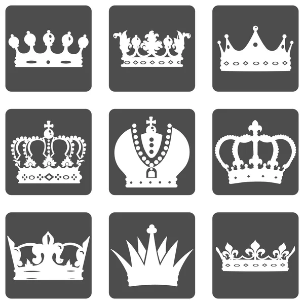 Conjunto de iconos de la corona real — Archivo Imágenes Vectoriales