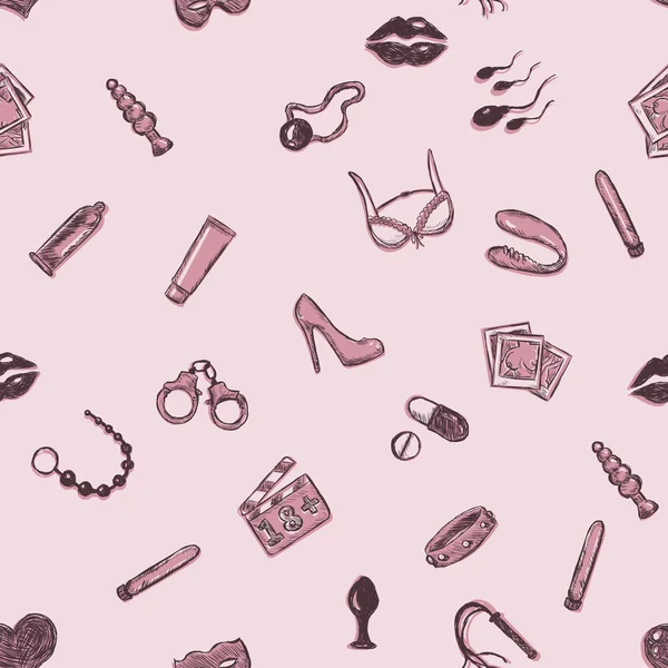 Seamless Sex Shop Pattern — Stock Vector