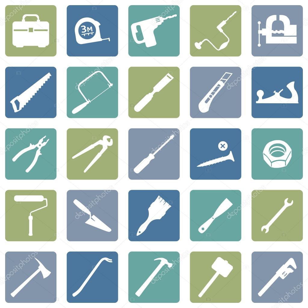 Set of Work Tools Icons