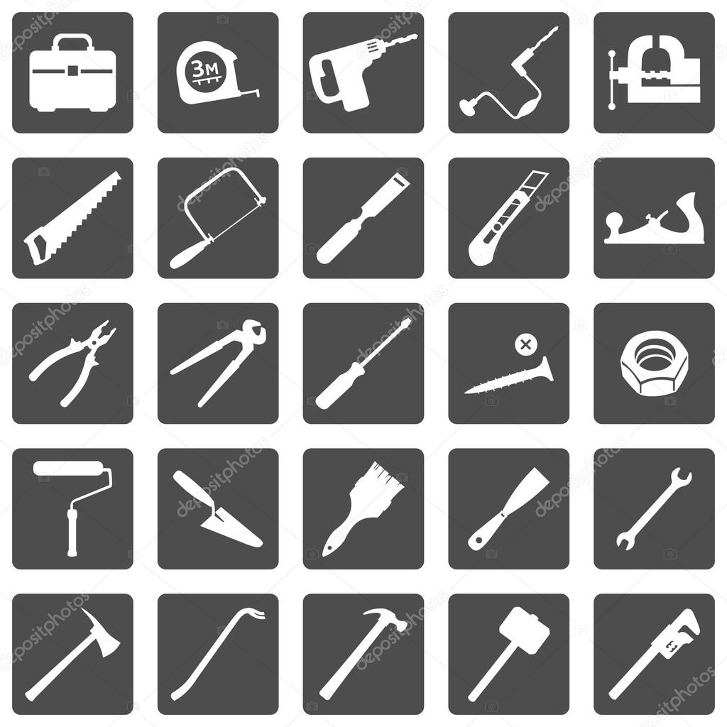 Set of Work Tools Icons