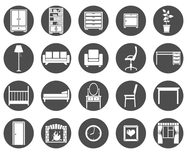 Conjunto de iconos de muebles — Vector de stock