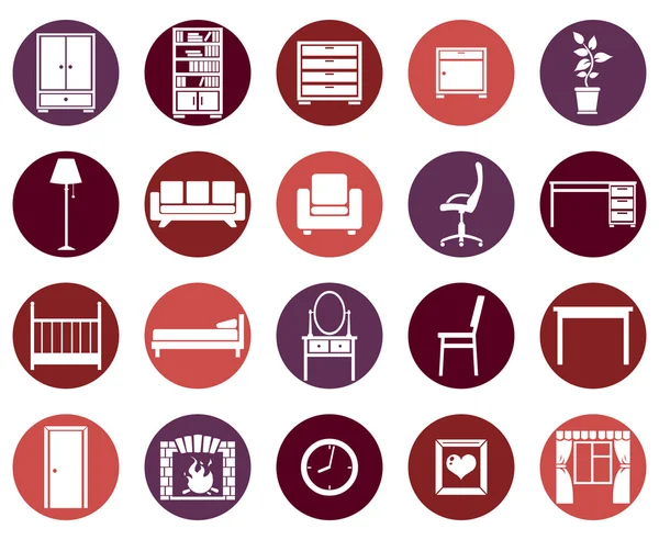 Set of Furniture Icons — Stock Vector