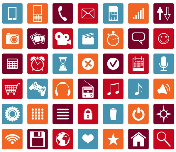 Set Of Mobile Icons — Stock Vector