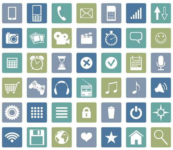 Set Of Mobile Icons — Stock Vector