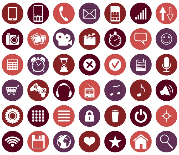 Set Of Mobile Icons — Stock Vector