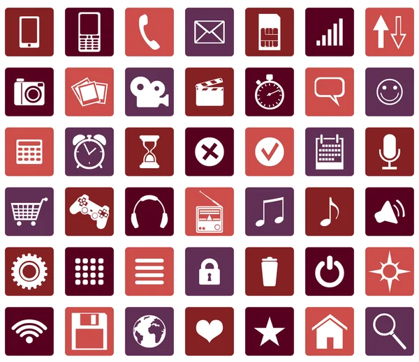 Set Of Mobile Icons — Stock Vector