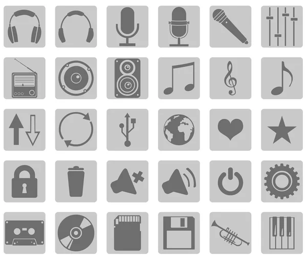 Conjunto de ícones de música — Vetor de Stock