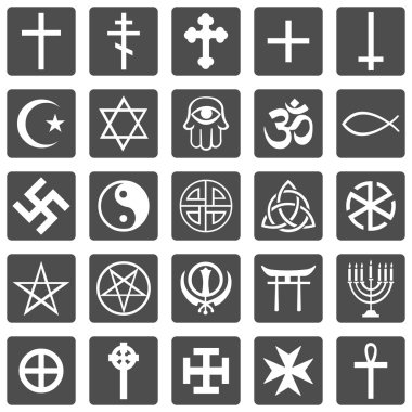 Vector Set of Religious Symbols clipart