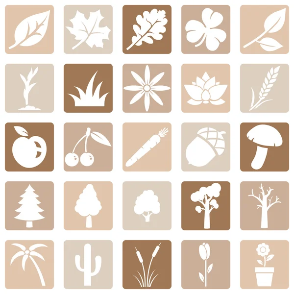 Ensemble vectoriel d'icônes de plantes — Image vectorielle
