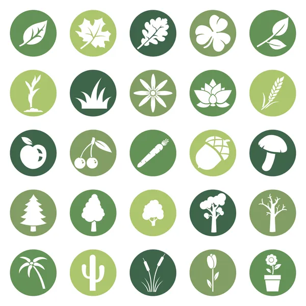 Vector Set of Plants Icons — Stock Vector