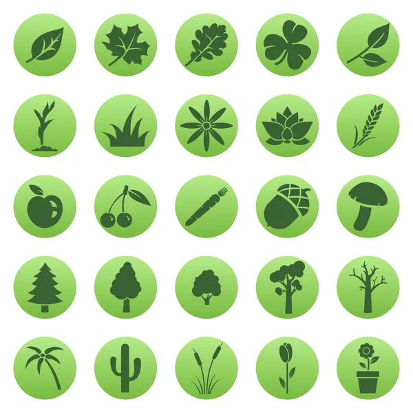 Vector set van planten pictogrammen — Stockvector