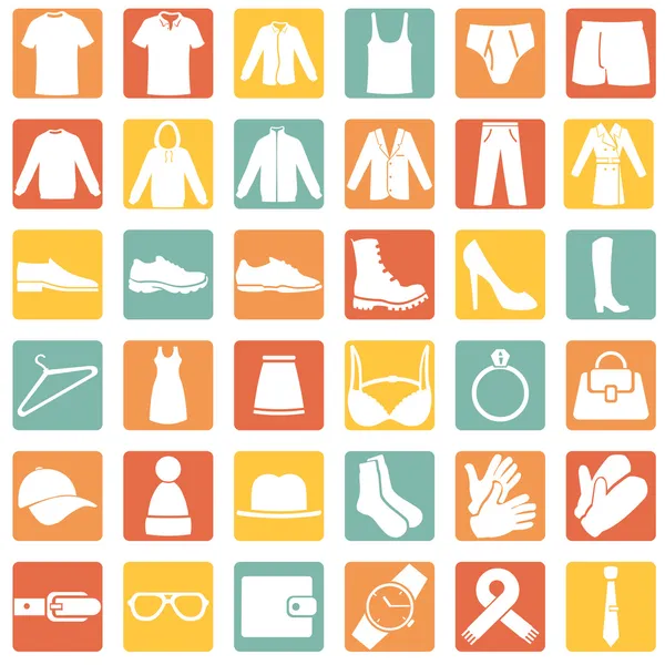 Vector Set of Wear Icons — Stock Vector