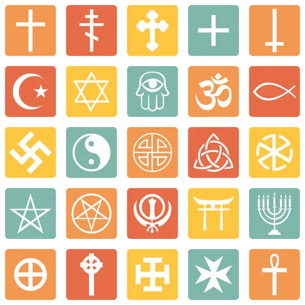 Vector Set of Religious Symbols — Stock Vector