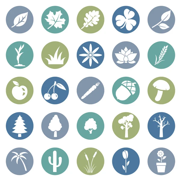 Vector Set of Plants Icons — Stock Vector