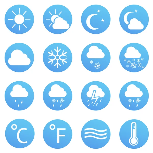 Conjunto vetorial de ícones meteorológicos —  Vetores de Stock