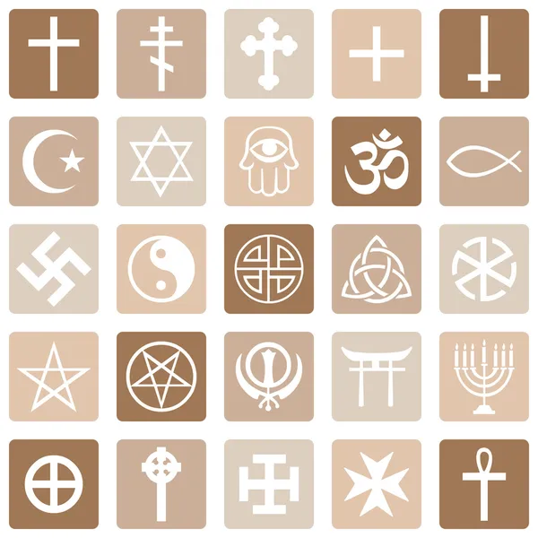 Conjunto de símbolos religiosos — Vector de stock