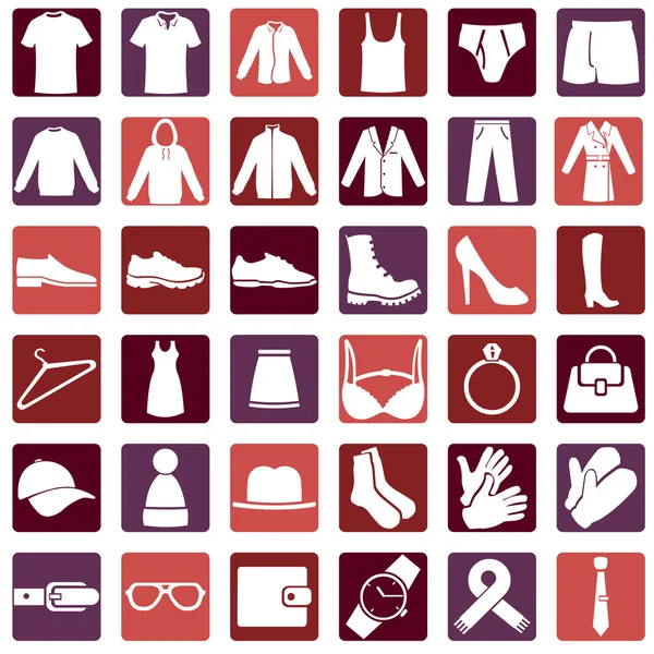 Vector Set of Wear Icons — Stock Vector