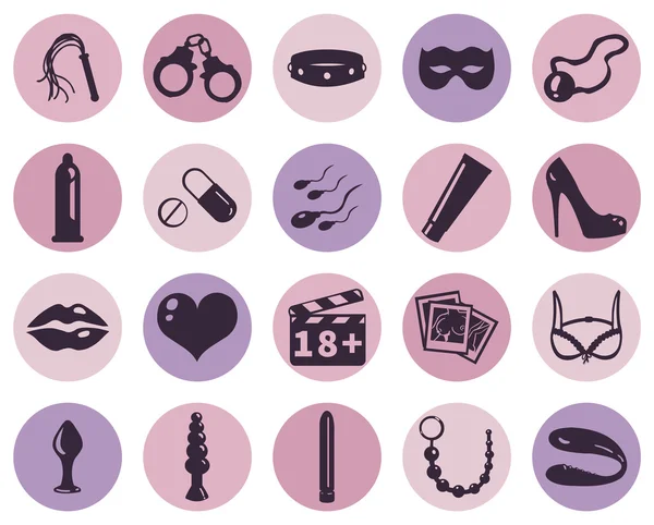 Set of Sex Shop Icons — Stock Vector