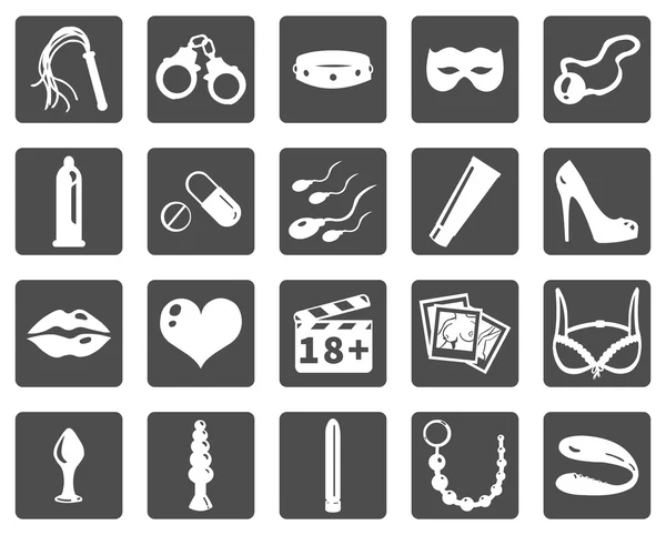 Conjunto de iconos de la tienda de sexo — Archivo Imágenes Vectoriales