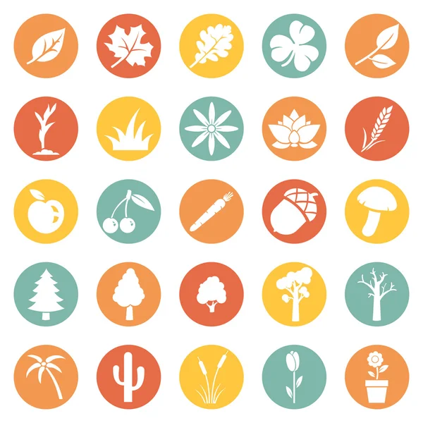 Set of Plants Icons — Stock Vector
