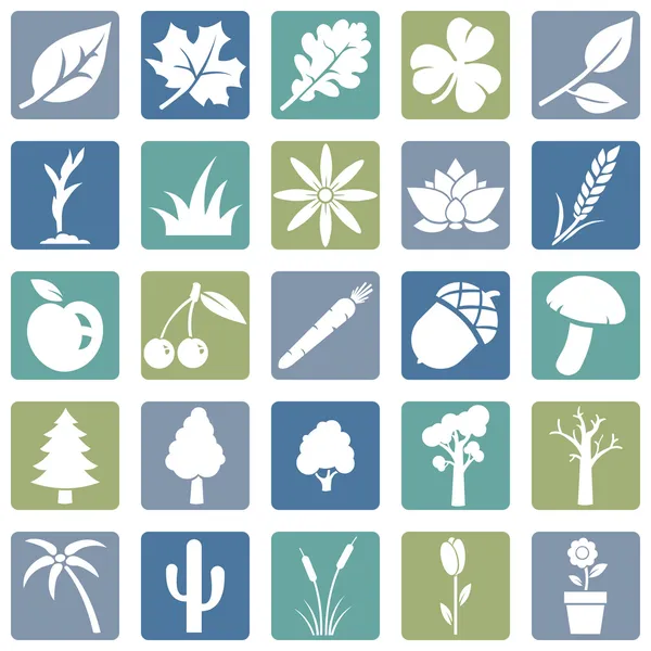 Av växter ikoner — Stock vektor