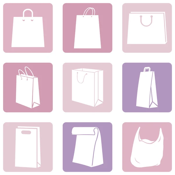 Bolsas de compras iconos — Vector de stock