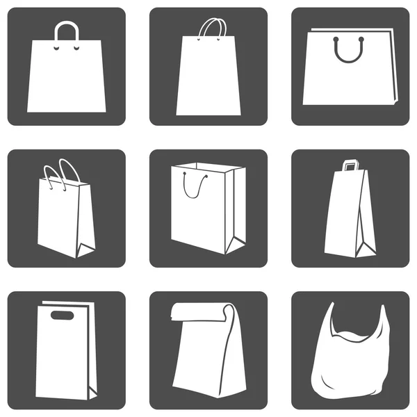 Shoppingväskor ikoner — Stock vektor