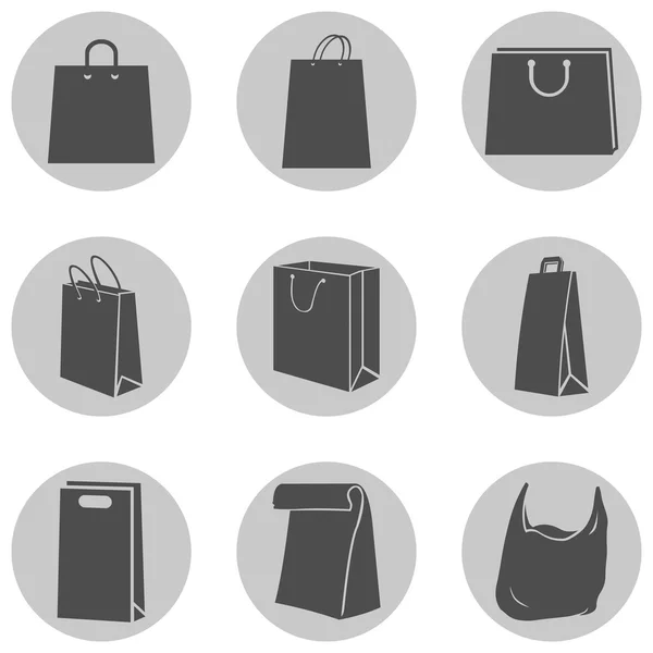 Bolsas de compras iconos — Vector de stock