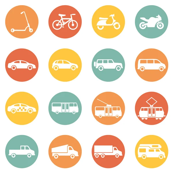 Ground Transportation Icons — Stock Vector