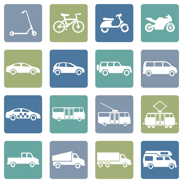 Ground Transportation Icons — Stock Vector