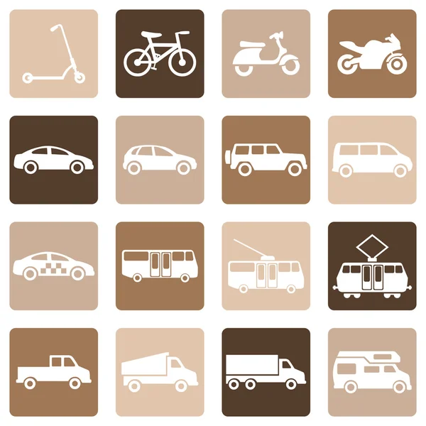 Ground Transportation Icons — Stock Vector