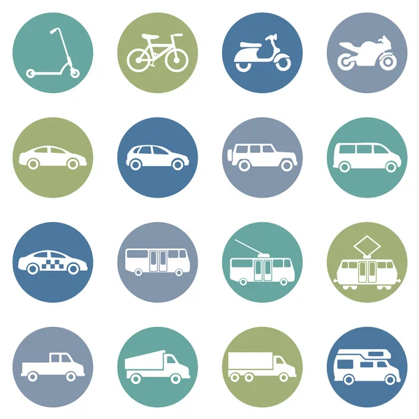 Ground Transportation Icons — Stock Vector