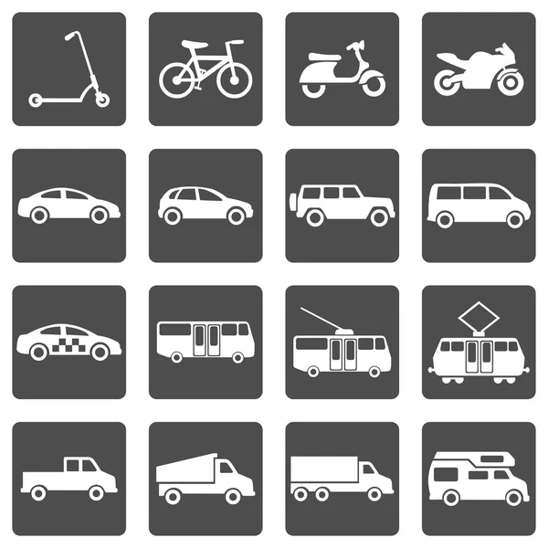 Ground Transportation Icons — Stock Vector