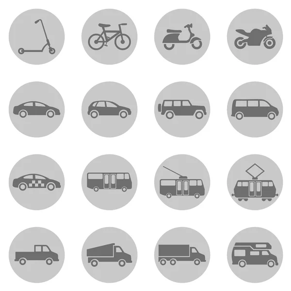 Ground Transportation Icons — Stock Vector