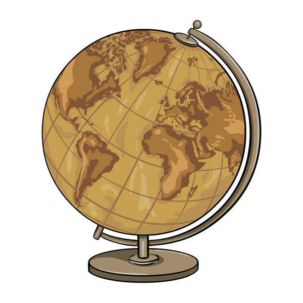 Cartoon Old Antique Geographical Globe — Stock Vector