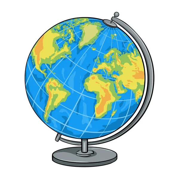 Escuela de dibujos animados Geographic Globe — Vector de stock