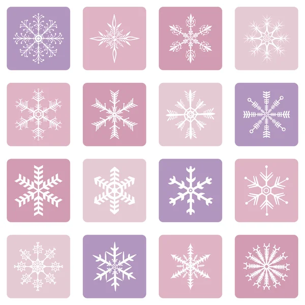 Vector Set of Snowflakes Icons — Stock Vector