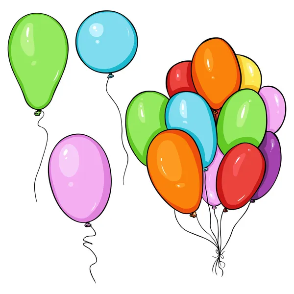 Set cartoon kleur ballonnen — Stockvector