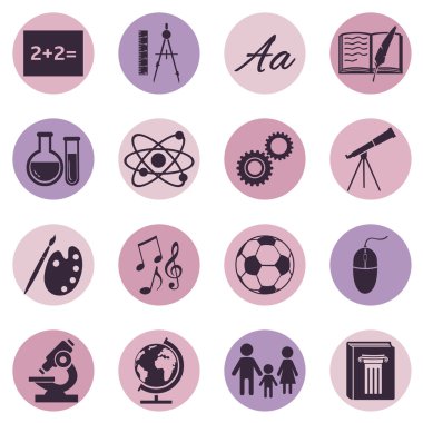 School Subjects Icons clipart